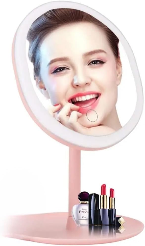 Lighted makeup mirror